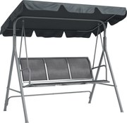 Outsunny Balanço de Jardim 3 Lugares Teto impermeabilizado Inclinação ajustável Assento e Encosto Ergonómicos Aço | Aosom Portugal