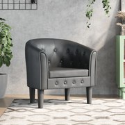 vidaXL Poltrona couro artificial cinzento