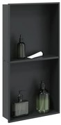 vidaXL Nicho parede p/ duche 32x62x9 cm aço inoxidável preto mate