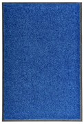vidaXL Tapete de porta lavável 60x90 cm azul