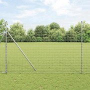 vidaXL Postes de Cerca 26 pcs Ø32 mm 200 cm em Aço Galvanizado
