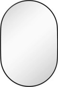 HOMCOM Espelho Casa de Banho Ovalado 60x90 cm Espelho Decorativo de Parede com Estrutura de Alumínio para Sala Corredor Preto | Aosom Portugal