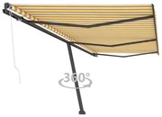 Toldo automático independente 600x300 cm amarelo e branco
