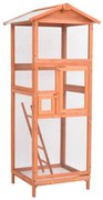 vidaXL Gaiola para pássaros 68x62x166 cm madeira de abeto maciça