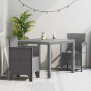 vidaXL Conjunto de Jantar para Jardim 3 pcs Cinzento-claro