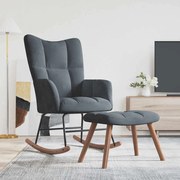 vidaXL Cadeira de baloiço com banco veludo cinzento-escuro