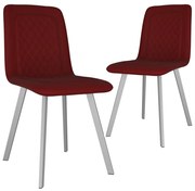 Cadeiras de jantar 2 pcs veludo vermelho