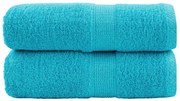 vidaXL Toalhas de bidé premium SOLUND 2 pcs 30x50 cm 600 gsm turquesa