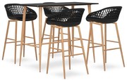 vidaXL 5 pcs conjunto de bar preto