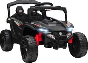 AIYAPLAY Carro Elétrico Infantil 12V com 2 Motores Suspensão Traseira Faróis Música 88x57,5x55,5 cm Preto | Aosom Portugal