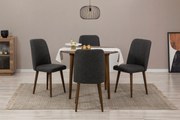 Conjunto de Mesa de Jantar Extensível e Cadeiras Vina – Antracite e No