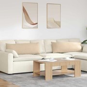 vidaXL Travesseiros de Sofá 2 pcs Creme 120 x 40 cm tecido