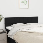 vidaXL Cabeceira de cama 2 pcs tecido 72x5x78/88 cm preto