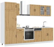 vidaXL 8 peças armário de cozinha conjunto Kalmar carvalho artisiano