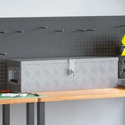 vidaXL Caixa de alumínio 80,5x22x22 cm prateado