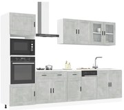 7 peças armário de cozinha conjunto Kalmar cinzento cimento