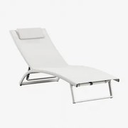 Espreguiçadeira Reclinável Em Alumínio Com Almofada Dulem Gardénia Branco - Sklum