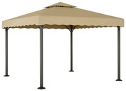 Gazebo 3x3 m alumínio e aço cinzento-acastanhado