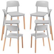 Pack 6 Cadeiras Estin - Cinza claro