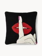 Almofada decorativa em lã artesanal Lips Hush