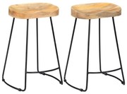vidaXL Bancos de bar Gavin 2 pcs madeira mangueira maciça