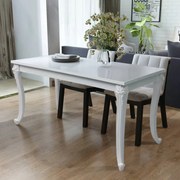 Mesa de jantar 116x66x76 cm branco brilhante