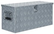 vidaXL Caixa de alumínio 80x30x35 cm prateado