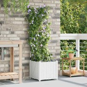 vidaXL Jardineiras de Jardim 1 pc Branco 40 x 40 x 142 cm Plástico