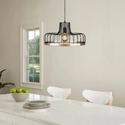 Chandelier Fellini – Preto e Cobre – Diâmetro 53 cm, Altura 124 cm