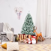 Árvore de Natal artificial coberta de neve 180 cm com base de metal