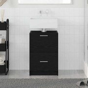 vidaXL Gabinete de Pia Preto 40x37x59 cm Madeira Engenheirada