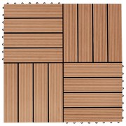 vidaXL Ladrilhos de pavimento 22 pcs WPC 2m² 30x30 cm cor teca