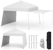 Tenda dobrável de 10 x 10 pés com 1 parede lateral e bolsa com rodas - Azul