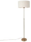 Candeeiro de pé ajustável bronze com cúpula cinzento claro 50 cm - Parte Design