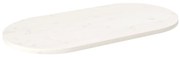 vidaXL Tampo de mesa oval 100x50x2,5 cm madeira de pinho maciça branco