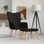 Cadeira de descanso com banco tecido preto