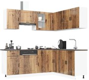 vidaXL 11 peças armário de cozinha conjunto Porto madeira velha