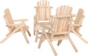 vidaXL 5 pcs conjunto lounge de jardim madeira de abeto maciça