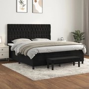 vidaXL Cama com molas/colchão 180x200 cm veludo preto