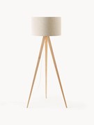 Candeeiro de pé com tripé em madeira maciça Jake