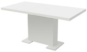 vidaXL Mesa de jantar extensível, branco brilhante
