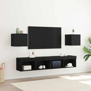 Gabinetes de TV Montados na Parede vidaXL 2 pcs Carvalho Preto 30,5x30x30 cm