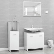 vidaXL 3 pcs conjunto de móveis de casa de banho contraplacado branco