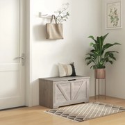 Baú de Armazenamento 100L Baú de Arrumação com Tampa e Dobradiça de Segurança 80x40x45 cm Cinzento Claro