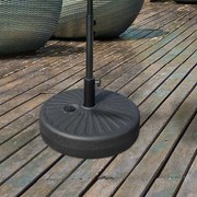 Base de Chapéu de Sol de Jardim Recarregável de Água 22kg Suporte de Chapéu de Sol Redondo para Mastros de 38mm/48mm Portátil para Terraço Pátio Ø51x2