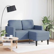 Sofá 2 lugares com Chaise em L 125 cm linho azul