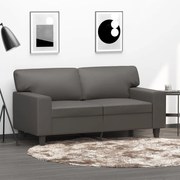 vidaXL Sofá de 2 lugares 120 cm couro artificial cinza
