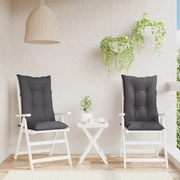 vidaXL Almofadões para cadeiras altas de jardim 2 pcs tecido antracite