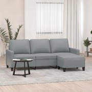 Sofá Luka Chaise Longue de 3 Lugares em Tecido - Cinzento - Design Nór