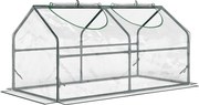 Outsunny Estufa 120x60x60cm Estufa de Jardim com 2 Janelas Enroláveis para Cultivo de Plantas Verduras Flores Transparente | Aosom Portugal